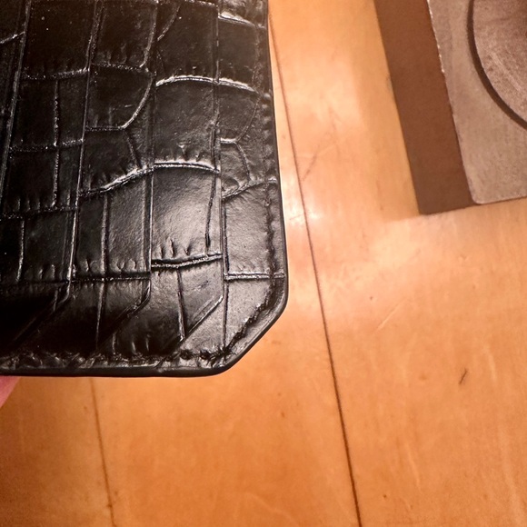 Saint Laurent Black Croc-Embossed card holder/wallet - Picture 10 of 16
